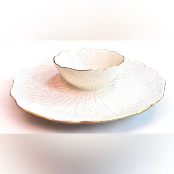 Vintage Lenox Greenfield Chip & Dip Platter - Picture 3 of 6